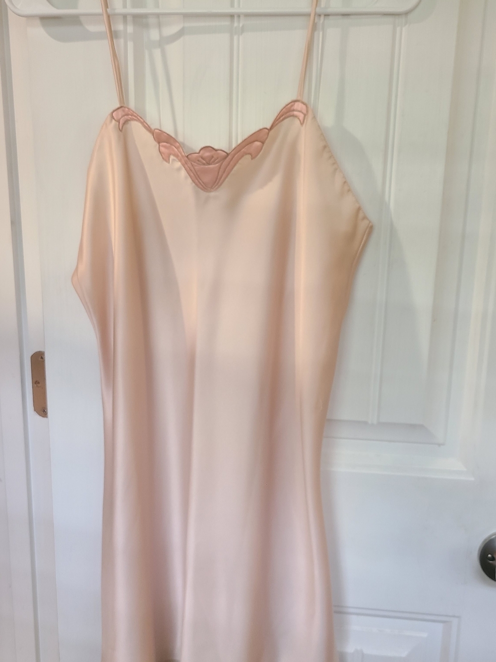 Neiman Marcus Satin Chemise in Blush Peach